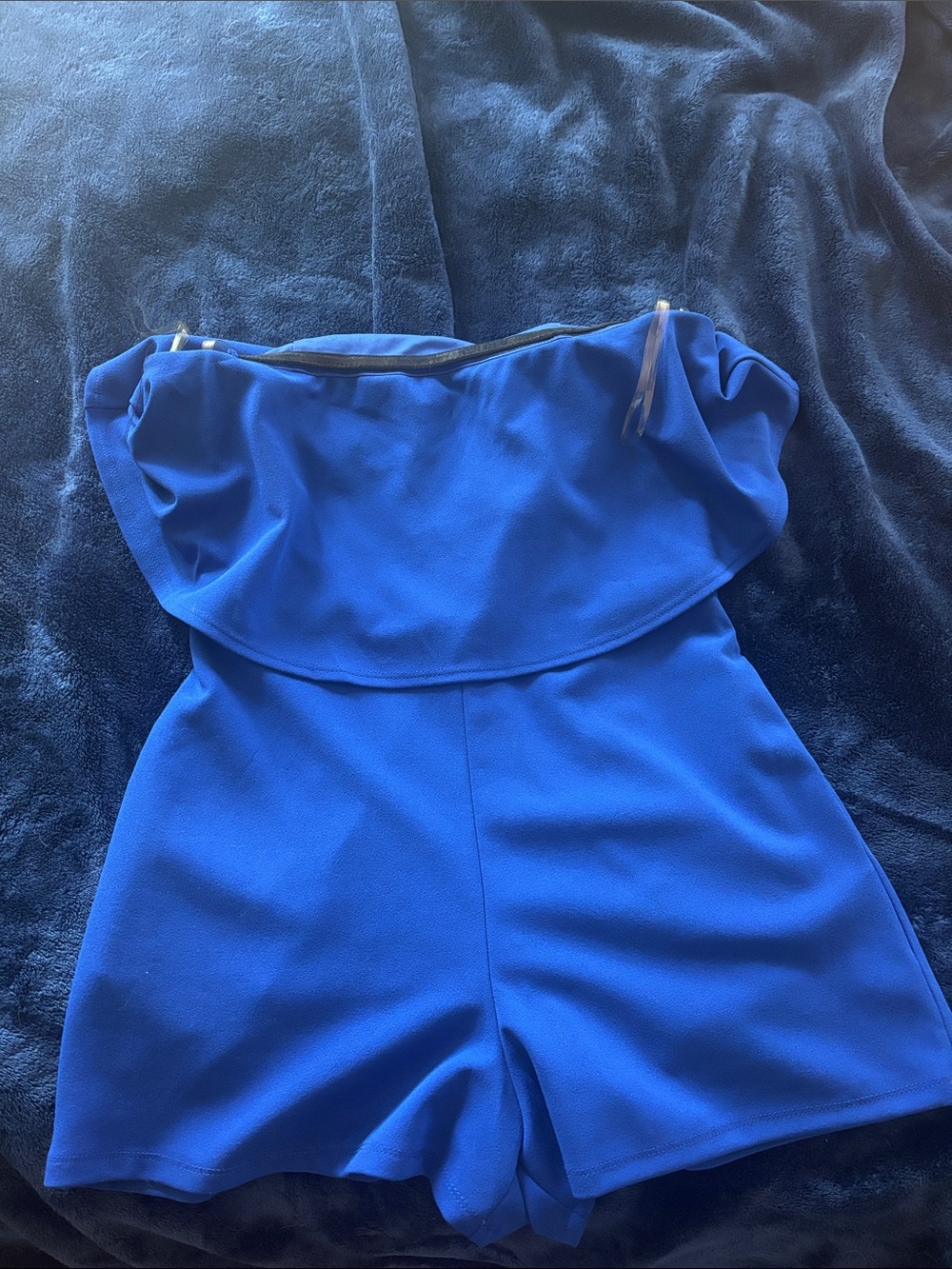 Women’s High-Waist Blue Shorts Romper